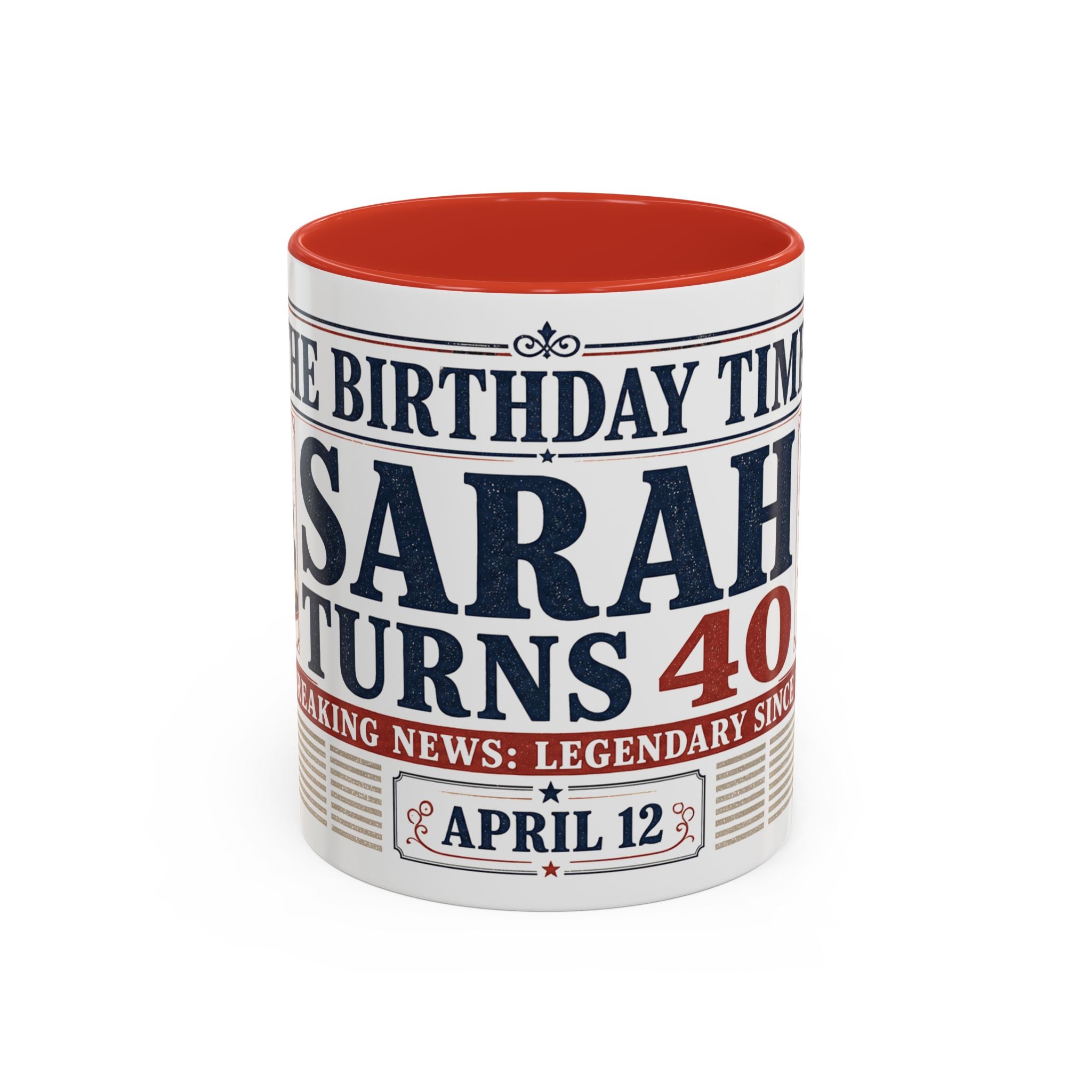 Birthday Newspaper Mug | Custom Name Age Date Gift | The Birthday Times Coffee Cup 11oz 15oz