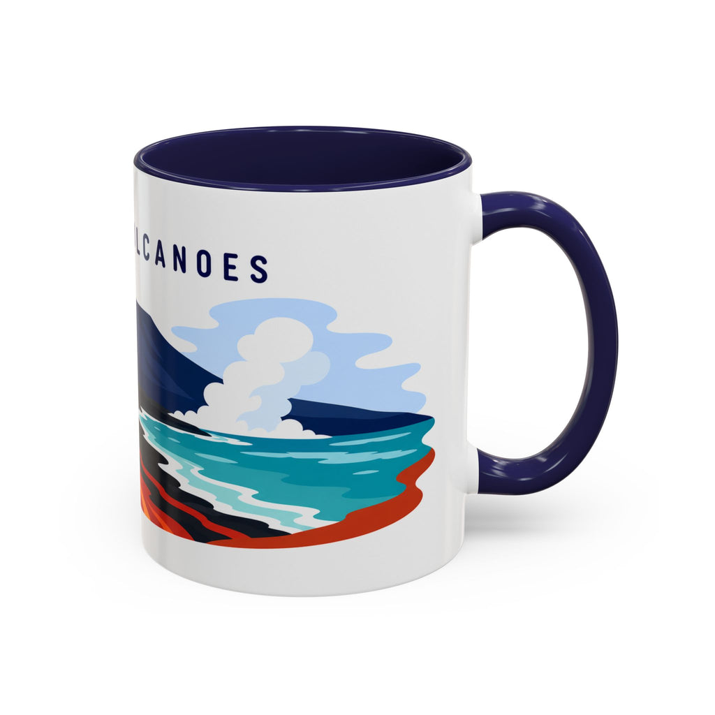 Hawaii Volcanoes Coffee Mug | Travel Destination Souvenir Gift | Accent Color Ceramic 11oz 15oz