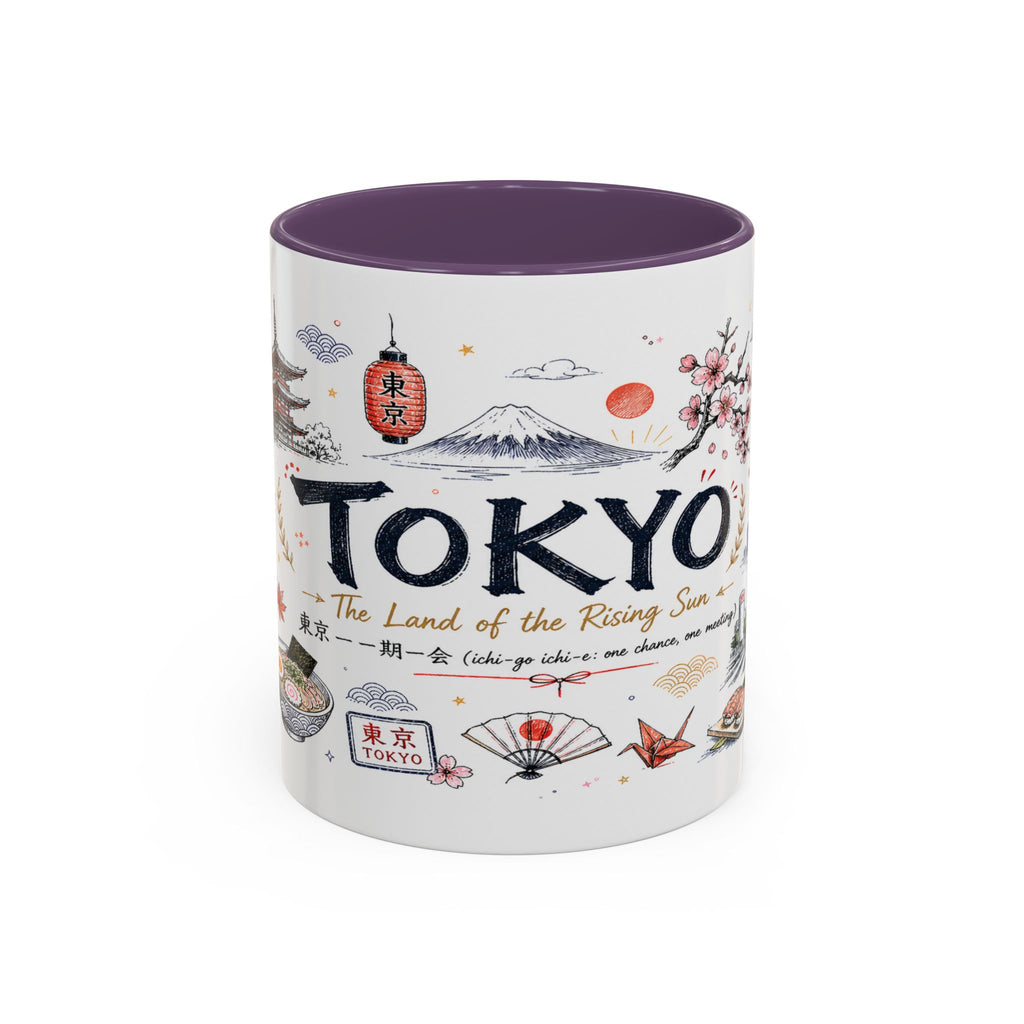 Tokyo Coffee Mug | Japan Souvenir Travel Gift | Accent Color Ceramic 11oz 15oz