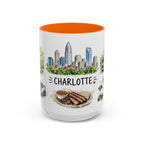 Charlotte Illustrated Travel Mug | City Souvenir Accent Coffee Mug | 11oz 15oz Ceramic Cup