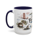 San Francisco Coffee Mug | California Souvenir Travel Gift | Accent Color Ceramic 11oz 15oz