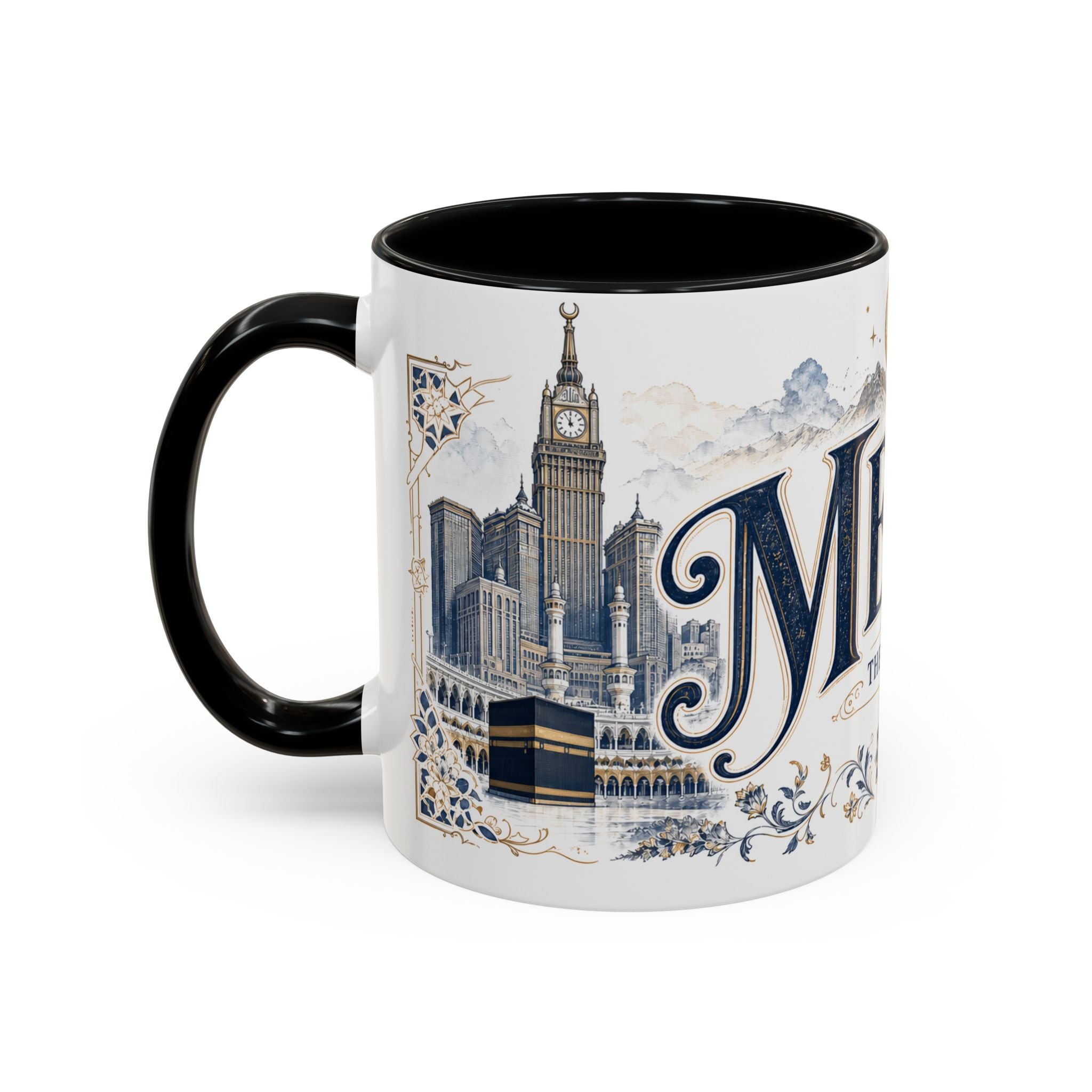Mecca Coffee Mug | Saudi Arabia Travel Souvenir | Vintage Illustrated City Gift | 11 oz 15 oz Accent Mug