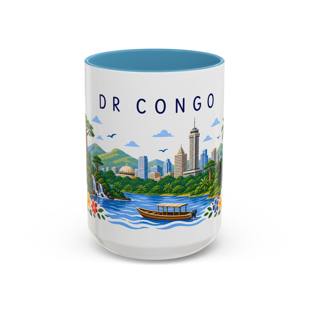 DR Congo Coffee Mug | Travel Souvenir Accent Mug | Place Gift Ceramic Cup 11oz 15oz