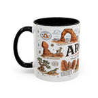 Arches Coffee Mug | National Park Hiking Utah Gift | Accent Color Ceramic 11oz 15oz