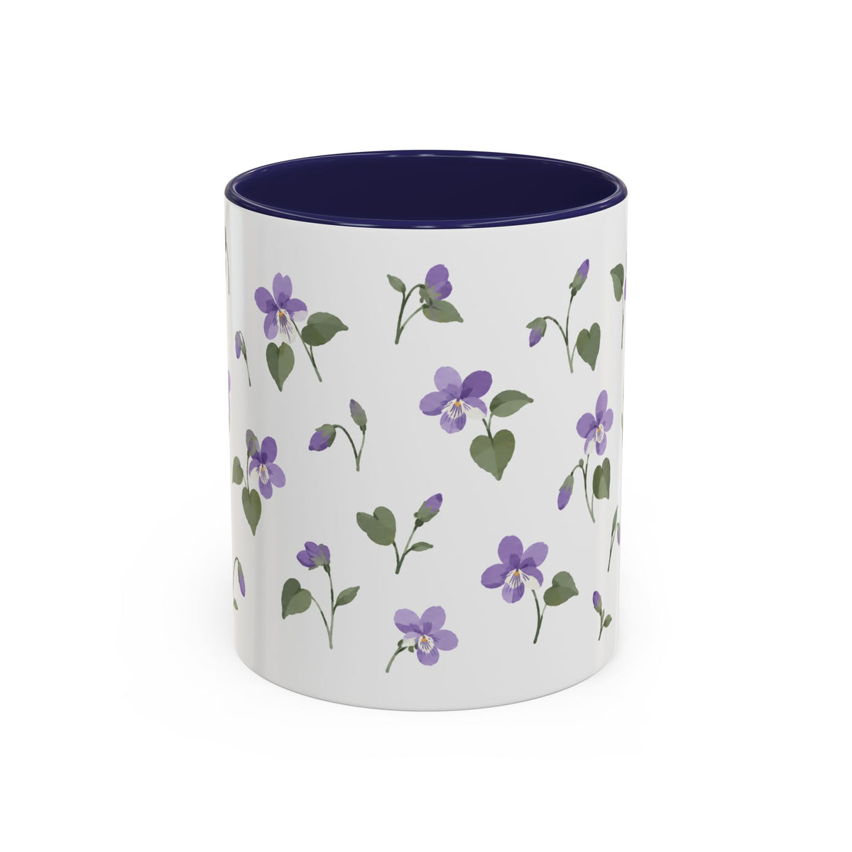 Rhode Island Violet Mug, State Flower Floral Coffee Cup, 11oz Botanical Gift