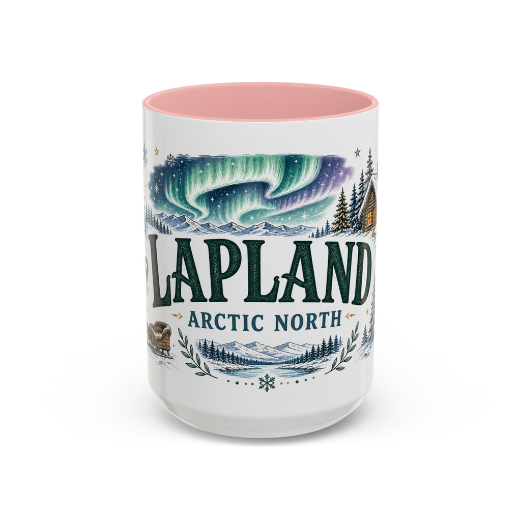 Lapland Coffee Mug | Travel Destination Souvenir Gift | Accent Color Ceramic 11oz 15oz