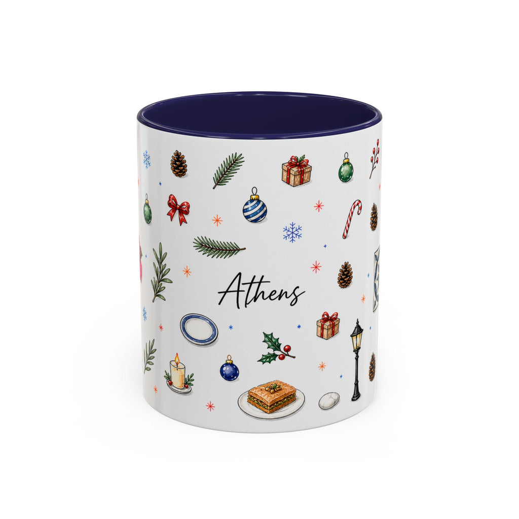 Athens Christmas Mug | Watercolor City Souvenir, Travel Gift (11oz/15oz)