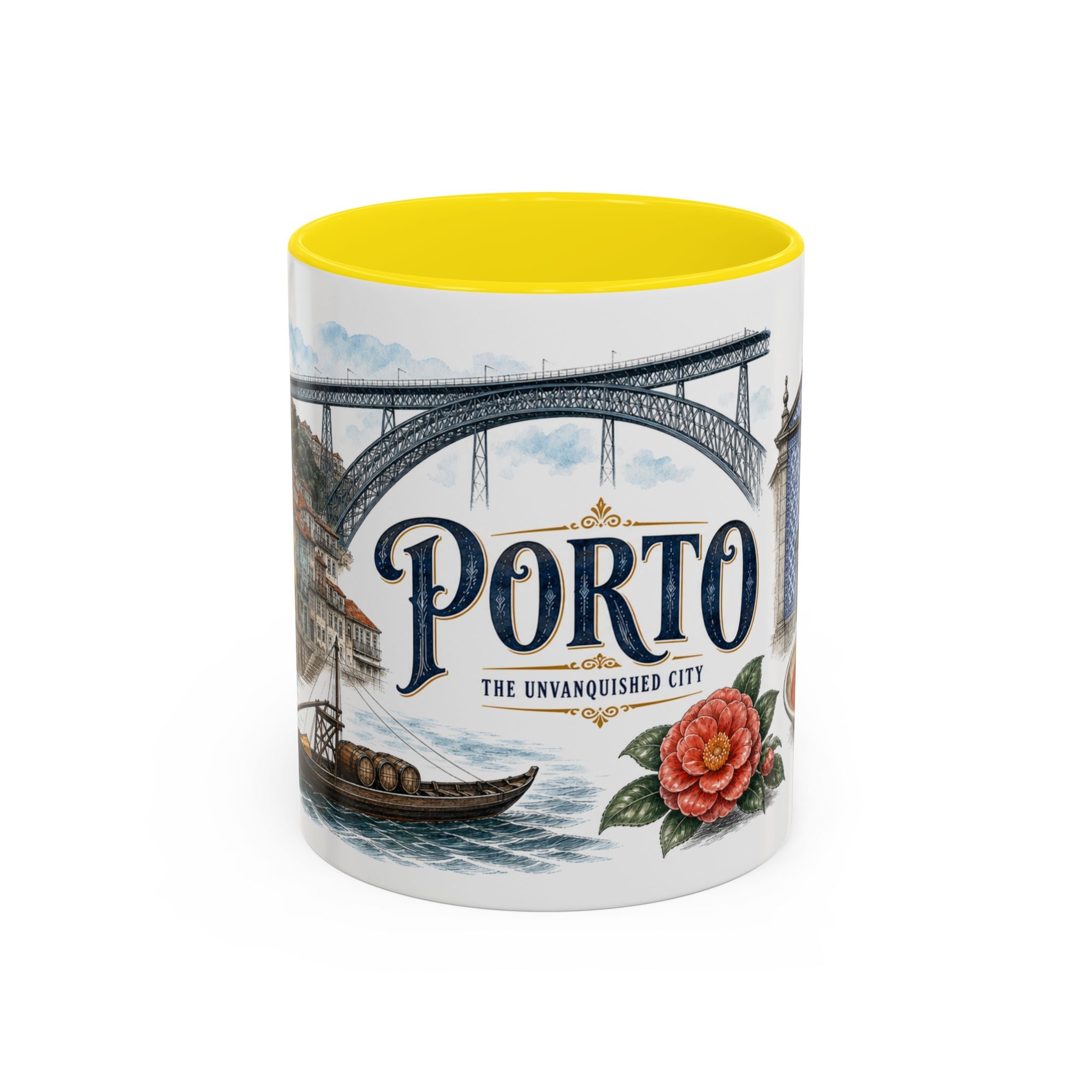 Porto Coffee Mug | Portugal Travel Souvenir | Vintage Illustrated City Gift | 11 oz 15 oz Accent Mug