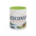 Wisconsin Home State Mug | Moving Away Gift | Long Distance Friendship Coffee Cup | 11oz 15oz Accent Mug