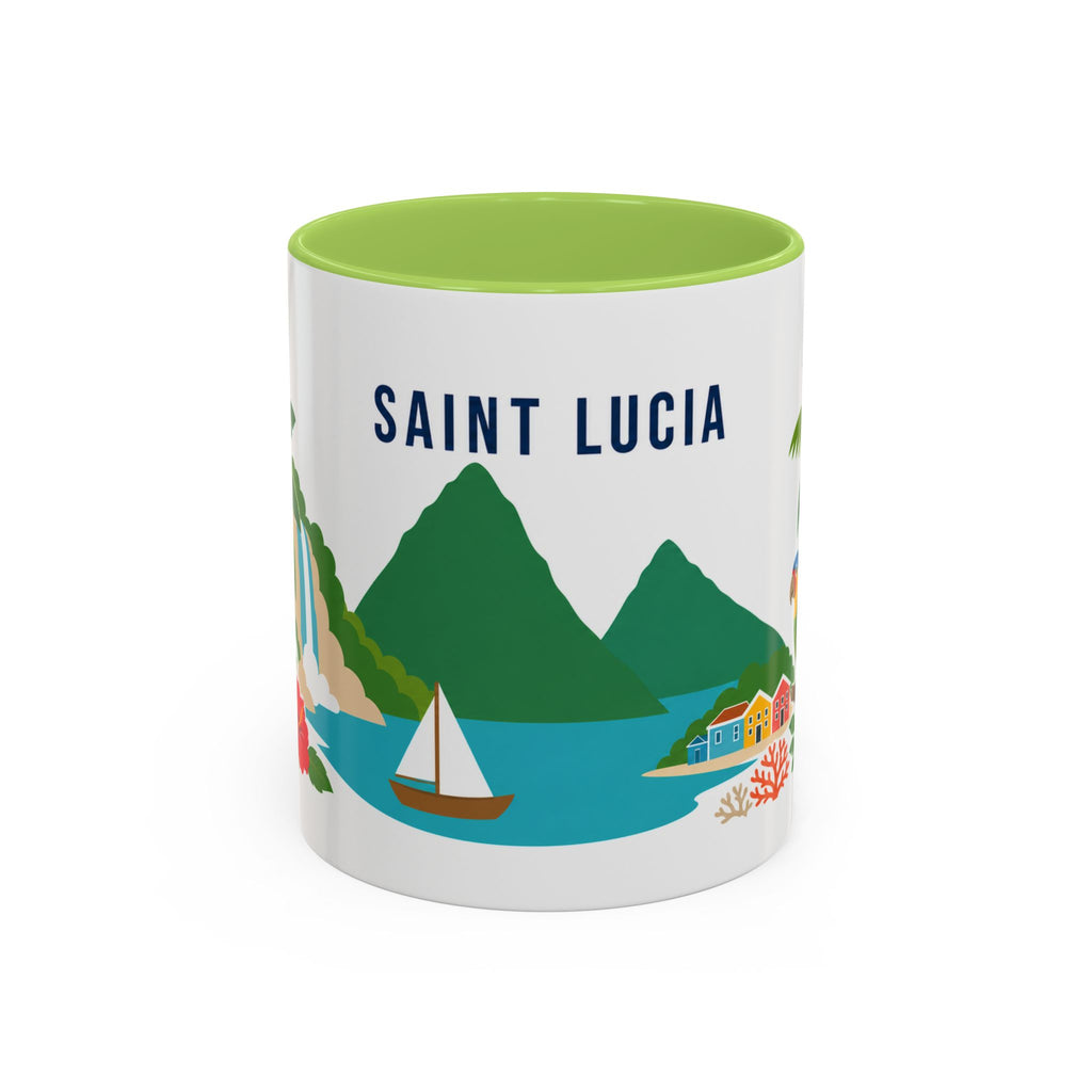 Saint Lucia Coffee Mug | Travel Souvenir Accent Mug | Country Gift Ceramic Cup 11oz 15oz