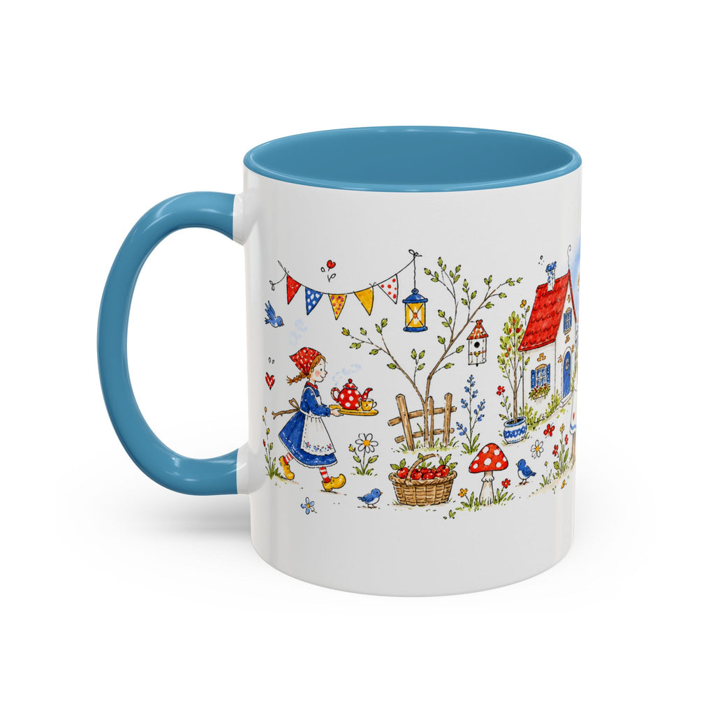 Storybook Cottage Breakfast Mug | Hand Painted Fairy Tale Accent Coffee Mug