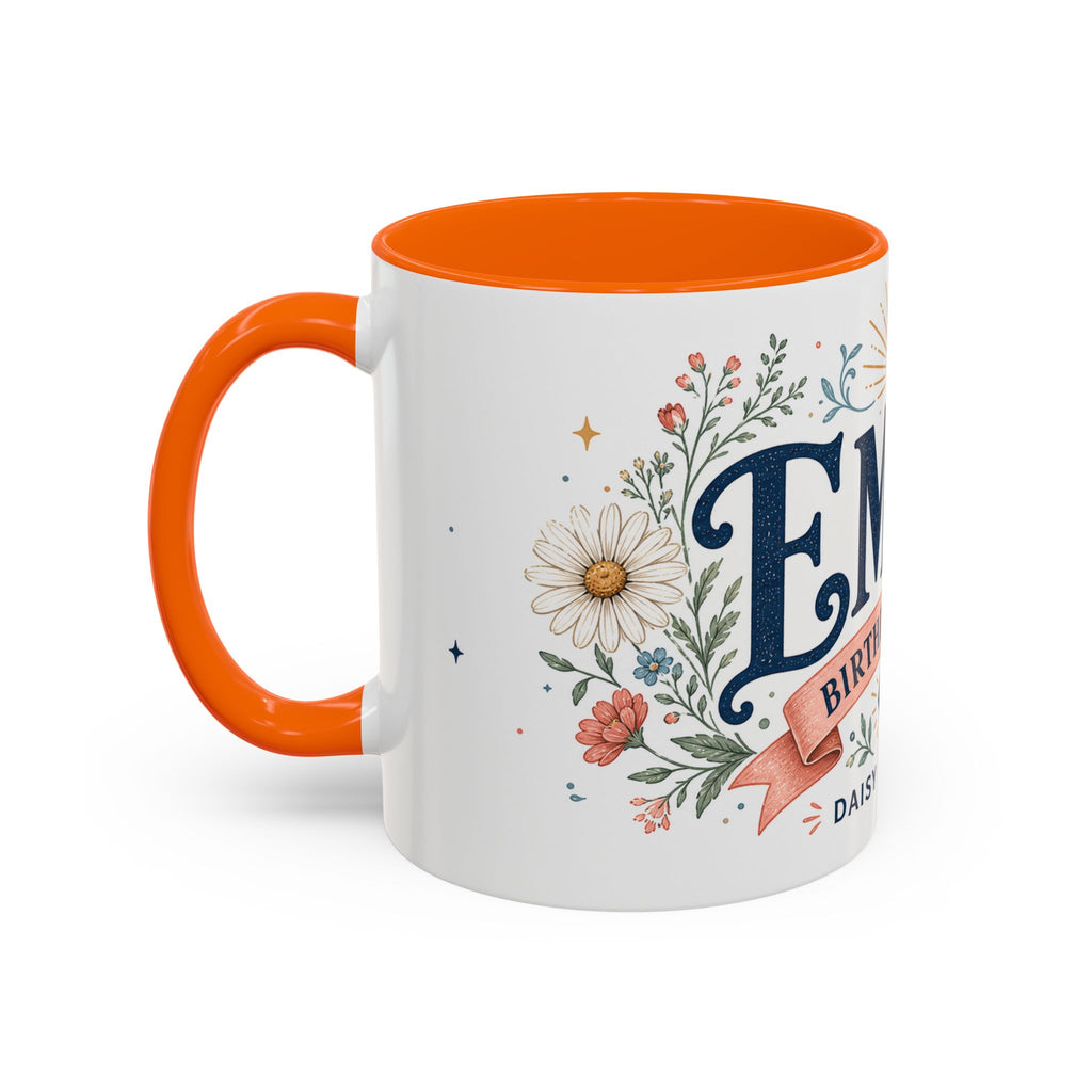 Personalized Name Birth Month Mug | Birth Flower Stone Birthday Gift | 11oz 15oz