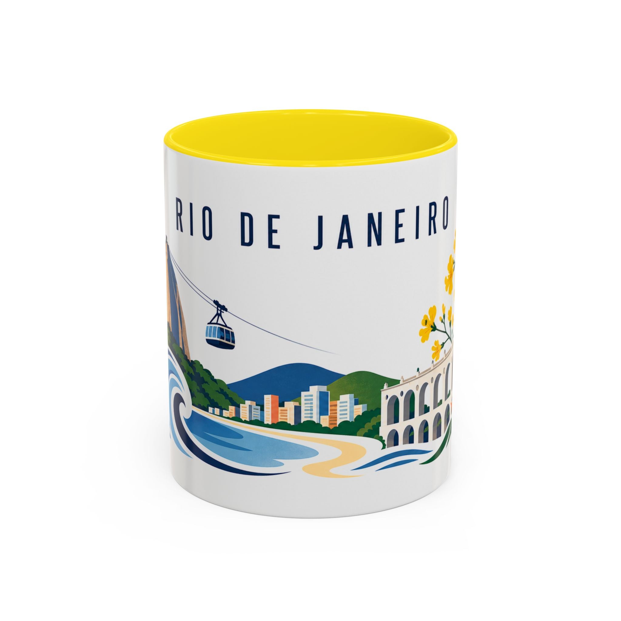 Rio De Janeiro Coffee Mug | Brazil Travel Souvenir | Porcelain Decal City Gift | 11oz 15oz Accent Mug