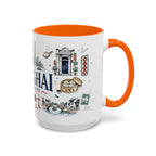 Shanghai Coffee Mug | China Souvenir Travel Gift | Accent Color Ceramic 11oz 15oz