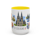 Cologne Illustrated Travel Mug | City Souvenir Accent Coffee Mug | 11oz 15oz Ceramic Cup
