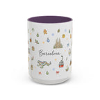 Barcelona Christmas Mug | Watercolor City Souvenir, Ceramic Coffee Cup (11oz/15oz)