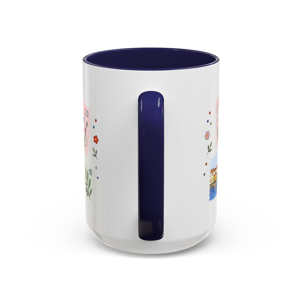 Florence Coffee Mug | Postage Stamp Collage Mug | Travel Souvenir Accent Cup 11oz 15oz