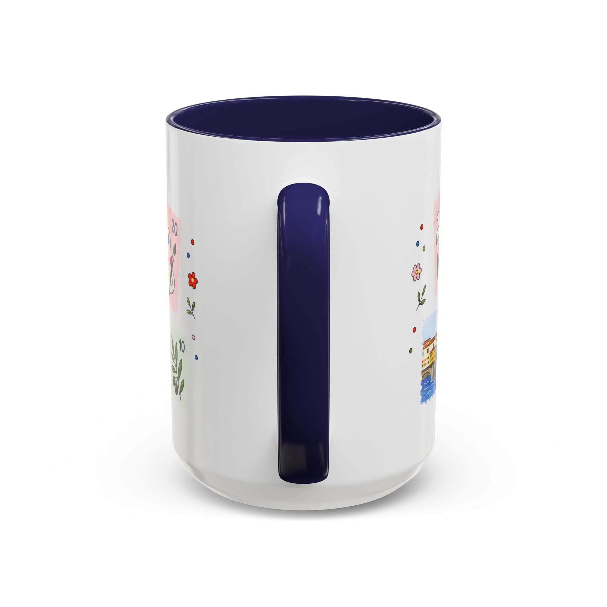 Florence Coffee Mug | Postage Stamp Collage Mug | Travel Souvenir Accent Cup 11oz 15oz