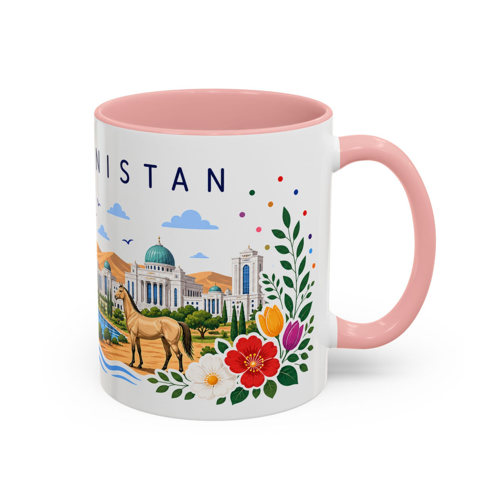 Turkmenistan Coffee Mug | Travel Souvenir Accent Mug | Place Gift Ceramic Cup 11oz 15oz