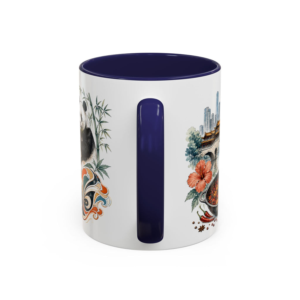 Chengdu Coffee Mug | China Travel Souvenir | Vintage Illustrated City Gift | 11 oz 15 oz Accent Mug