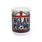 England Soccer Spirit Coffee Mug | Soccer Fan Gift | Ceramic 11oz 15oz Match Day Cup