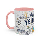 Yellowstone National Park Coffee Mug | Hiking Camping Nature Gift | Accent Color Ceramic 11oz 15oz