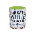 Great White North Coffee Mug | Canadian Pride Gift | Accent Color Ceramic 11oz 15oz