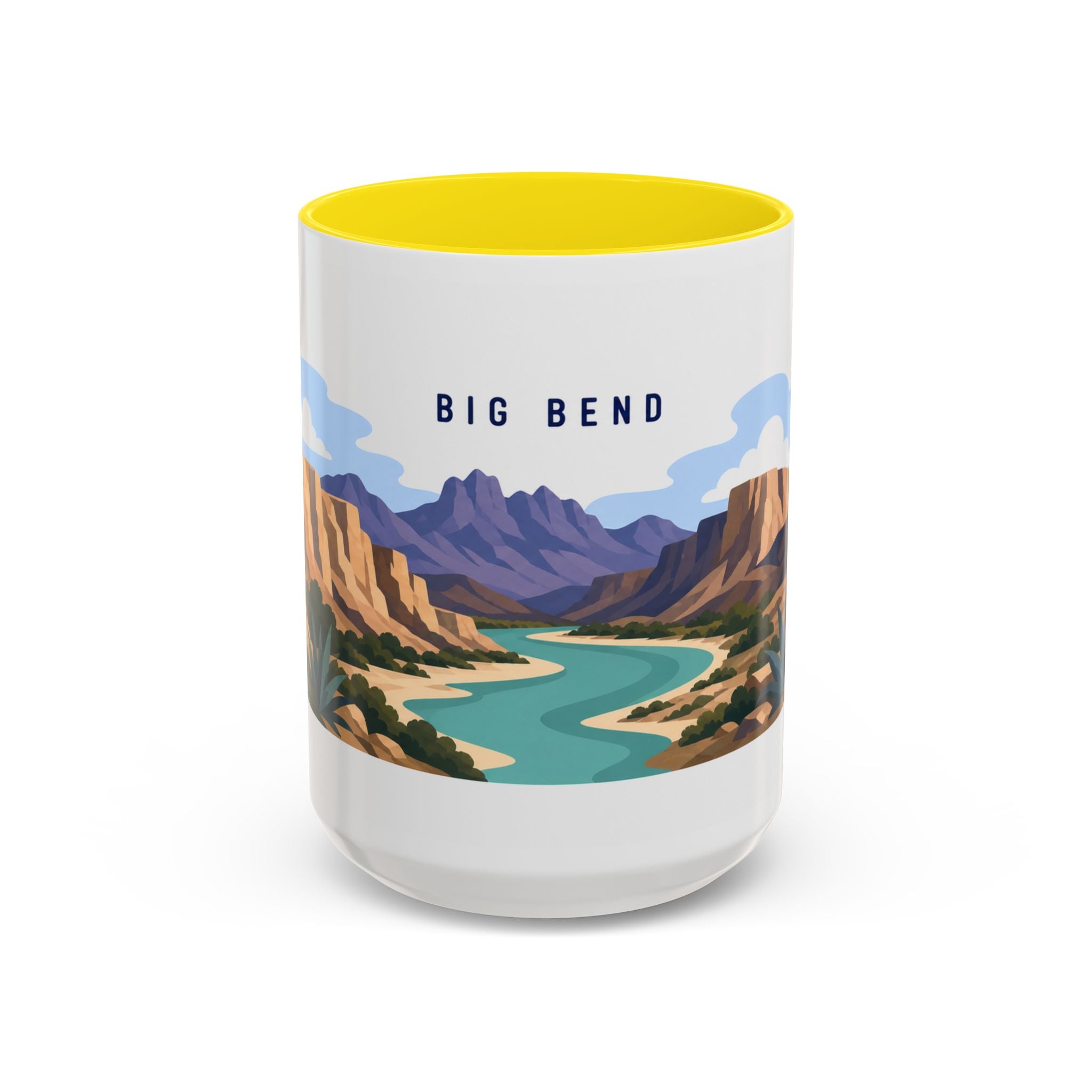 Big Bend National Park Coffee Mug | Solid Color Block Park Souvenir | 11oz 15oz Accent Mug