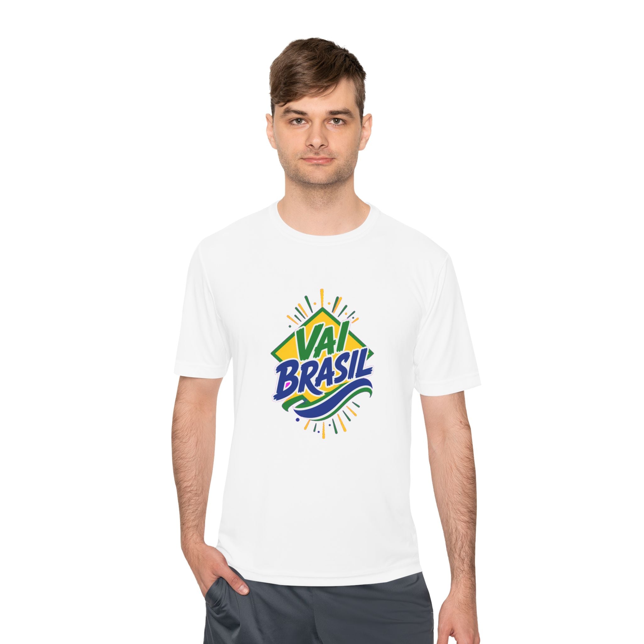 Brazil Soccer T Shirt, Vai Brasil Tee, World Football Fan Shirt, Moisture Wicking Sport Tee