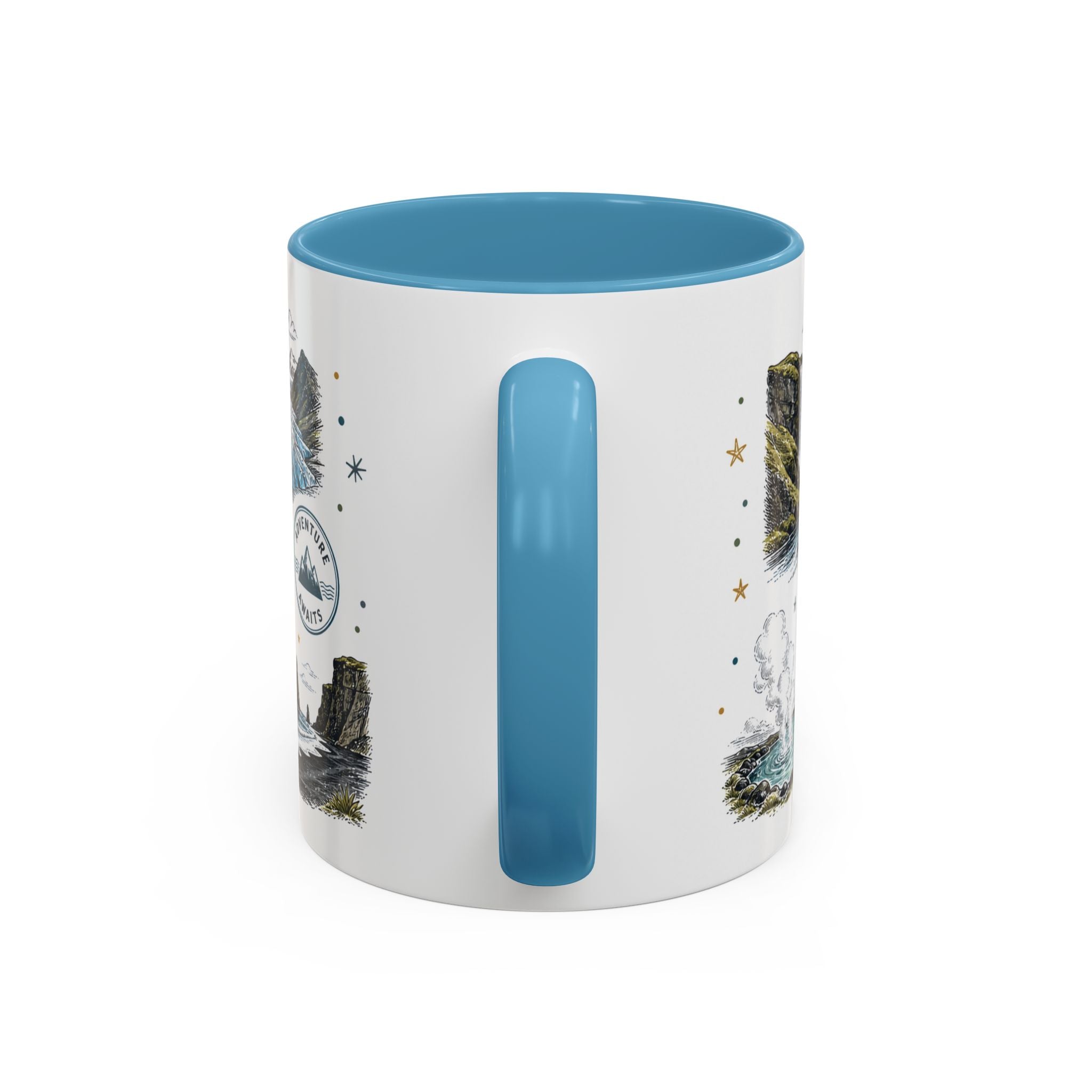 Iceland Ring Road Coffee Mug | Travel Destination Souvenir Gift | Accent Color Ceramic 11oz 15oz