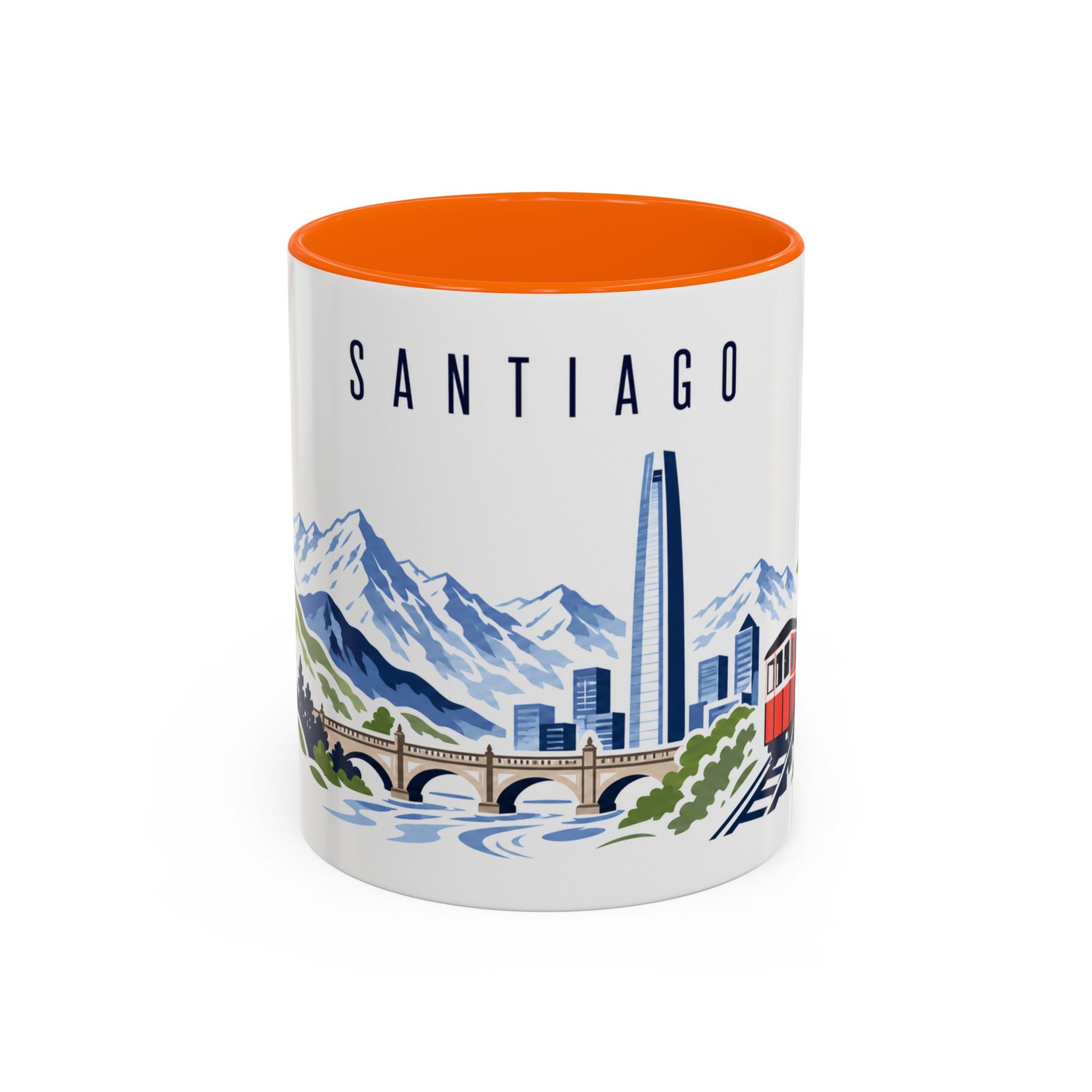Santiago Coffee Mug | Chile Travel Souvenir | Porcelain Decal City Gift | 11oz 15oz Accent Mug