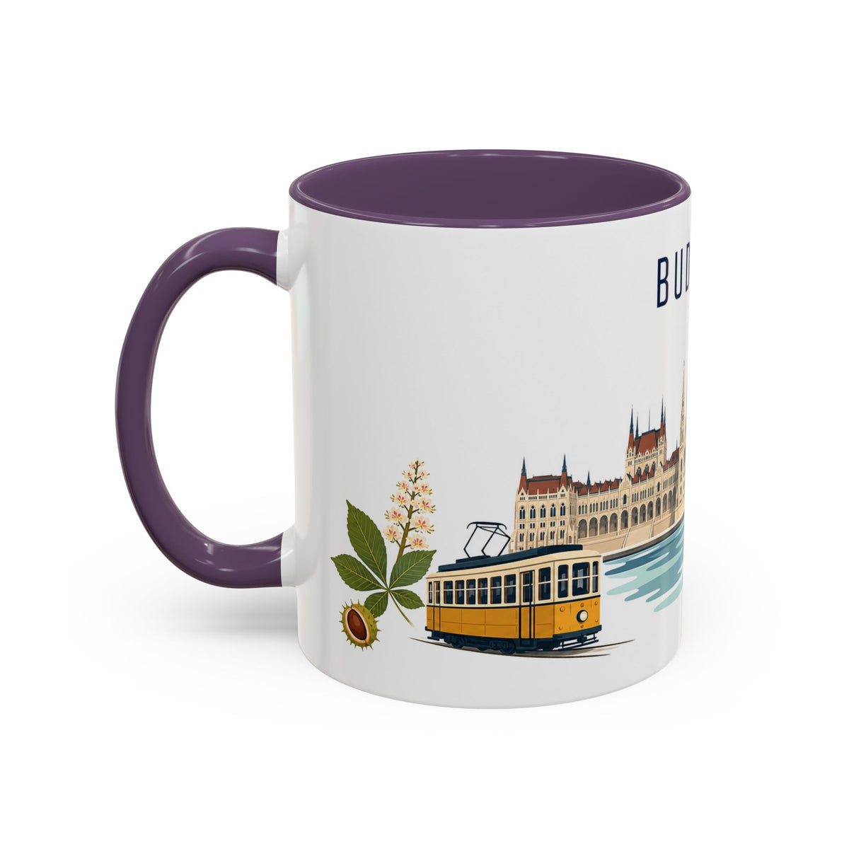Budapest Coffee Mug | Hungary Travel Souvenir | Porcelain Decal City Gift | 11oz 15oz Accent Mug