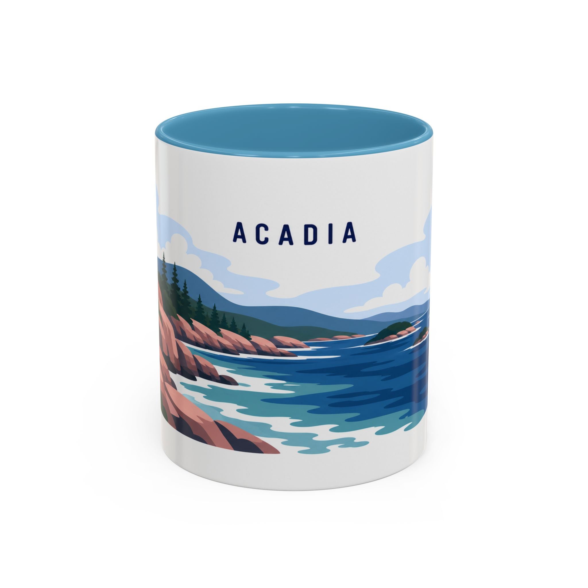 Acadia National Park Coffee Mug | Solid Color Block Park Souvenir | 11oz 15oz Accent Mug