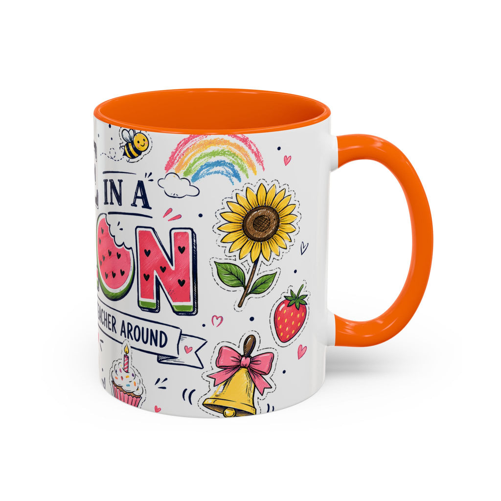 One in a Melon Coffee Mug | Sweetest Teacher Appreciation Gift | Accent Color Ceramic 11oz 15oz