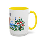 Taurus Zodiac Coffee Mug | Bull and Rose Design | Astrology Birthday Gift | 11 oz 15 oz Ceramic Accent Mug
