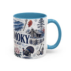 Great Smoky Mountains Coffee Mug | National Park Hiking Gift | Accent Color Ceramic 11oz 15oz