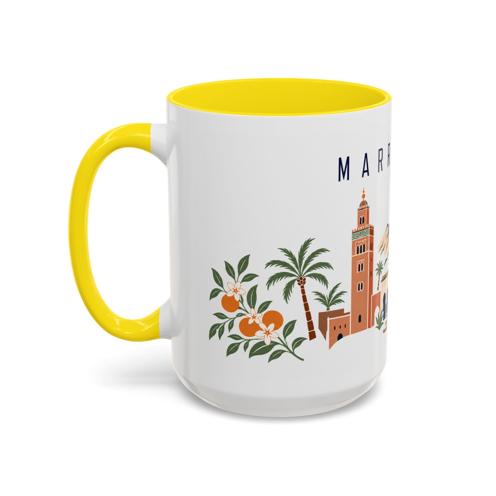 Marrakech Coffee Mug | Morocco Travel Souvenir | Porcelain Decal City Gift | 11oz 15oz Accent Mug