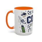 Coach Best Dad On The Field Coffee Mug | Father's Day Gift for Dad | Accent Color Ceramic 11oz 15oz