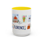 Florence Coffee Mug | Postage Stamp Collage Mug | Travel Souvenir Accent Cup 11oz 15oz