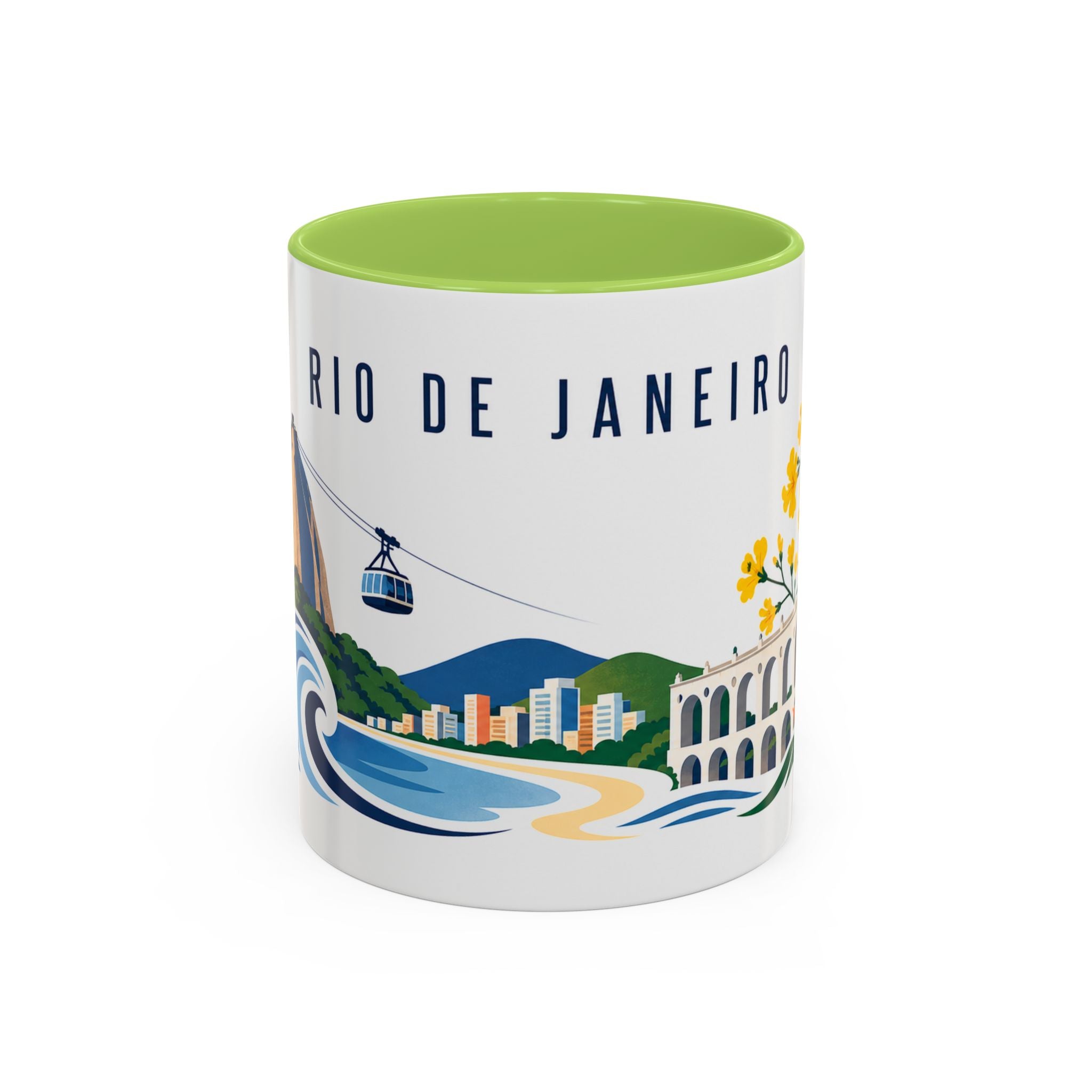 Rio De Janeiro Coffee Mug | Brazil Travel Souvenir | Porcelain Decal City Gift | 11oz 15oz Accent Mug