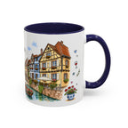 Colmar Illustrated Travel Mug | France Souvenir Accent Coffee Mug | 11oz 15oz Ceramic Cup