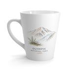Olympic National Park Latte Mug | Pastel Watercolor Nature Coffee Cup | 12 oz Travel Souvenir Gift