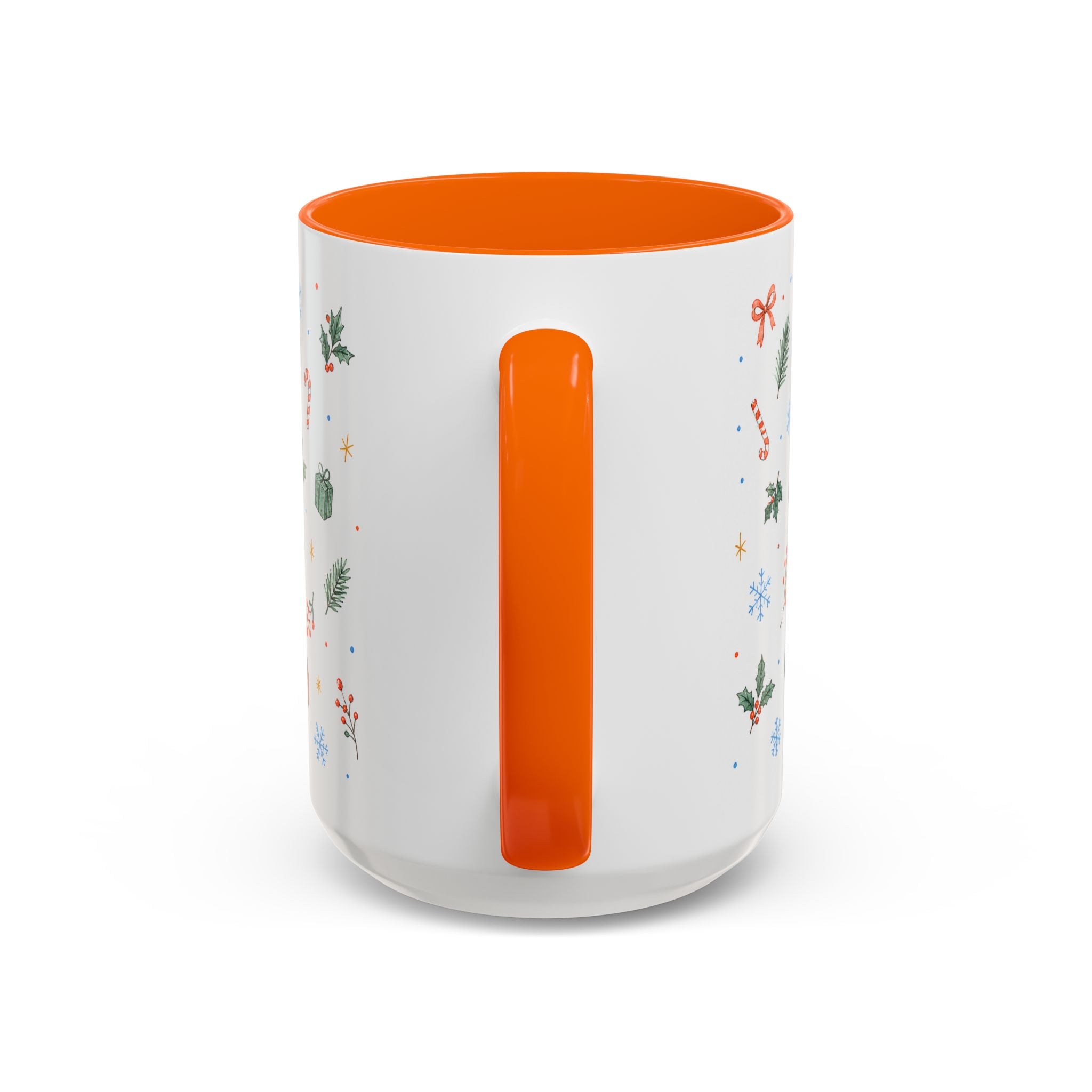 Christmas Candle Mug | Holly Wreath Watercolor Holiday Gift | Accent Cup 11oz 15oz
