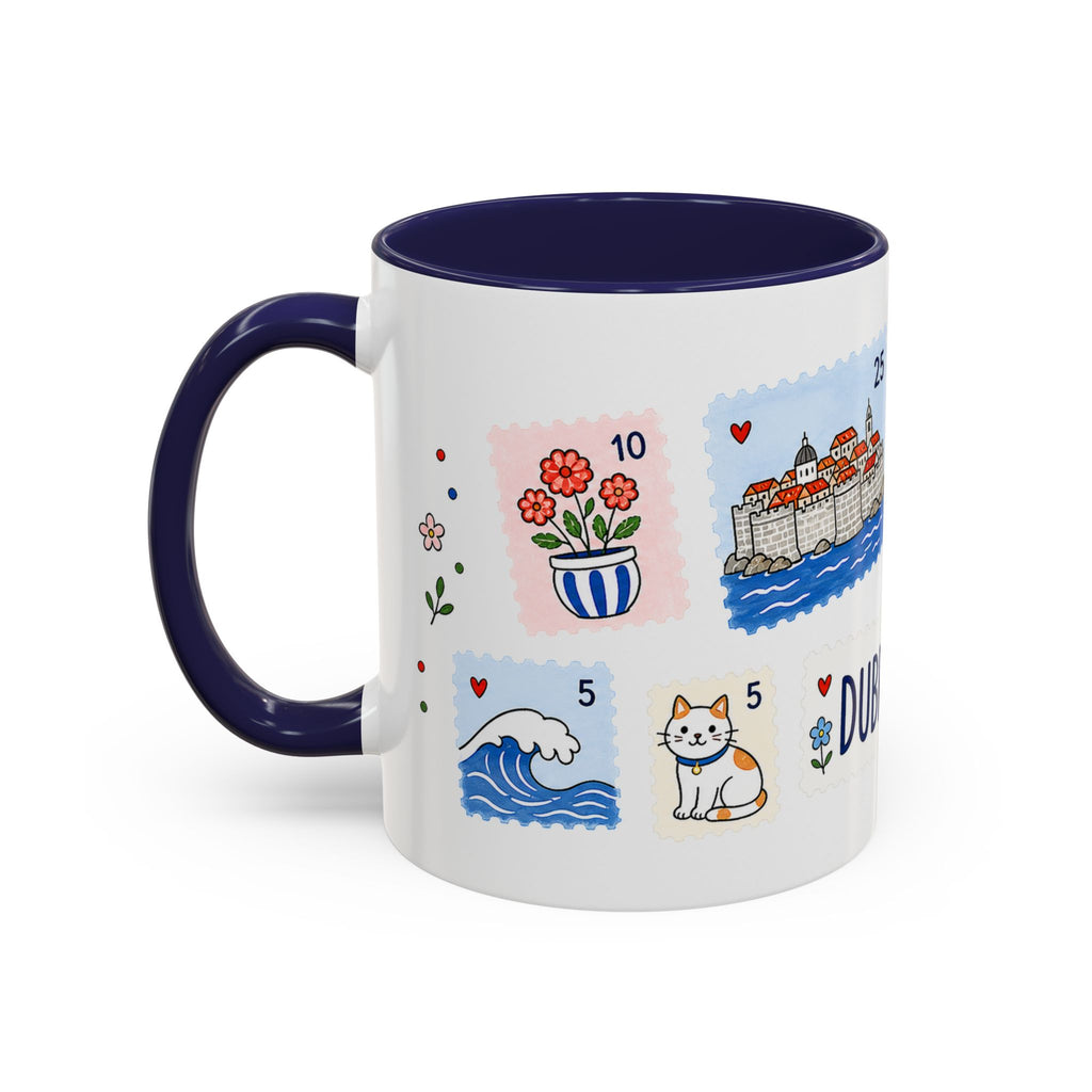 Dubrovnik Coffee Mug | Postage Stamp Collage Mug | Travel Souvenir Accent Cup 11oz 15oz