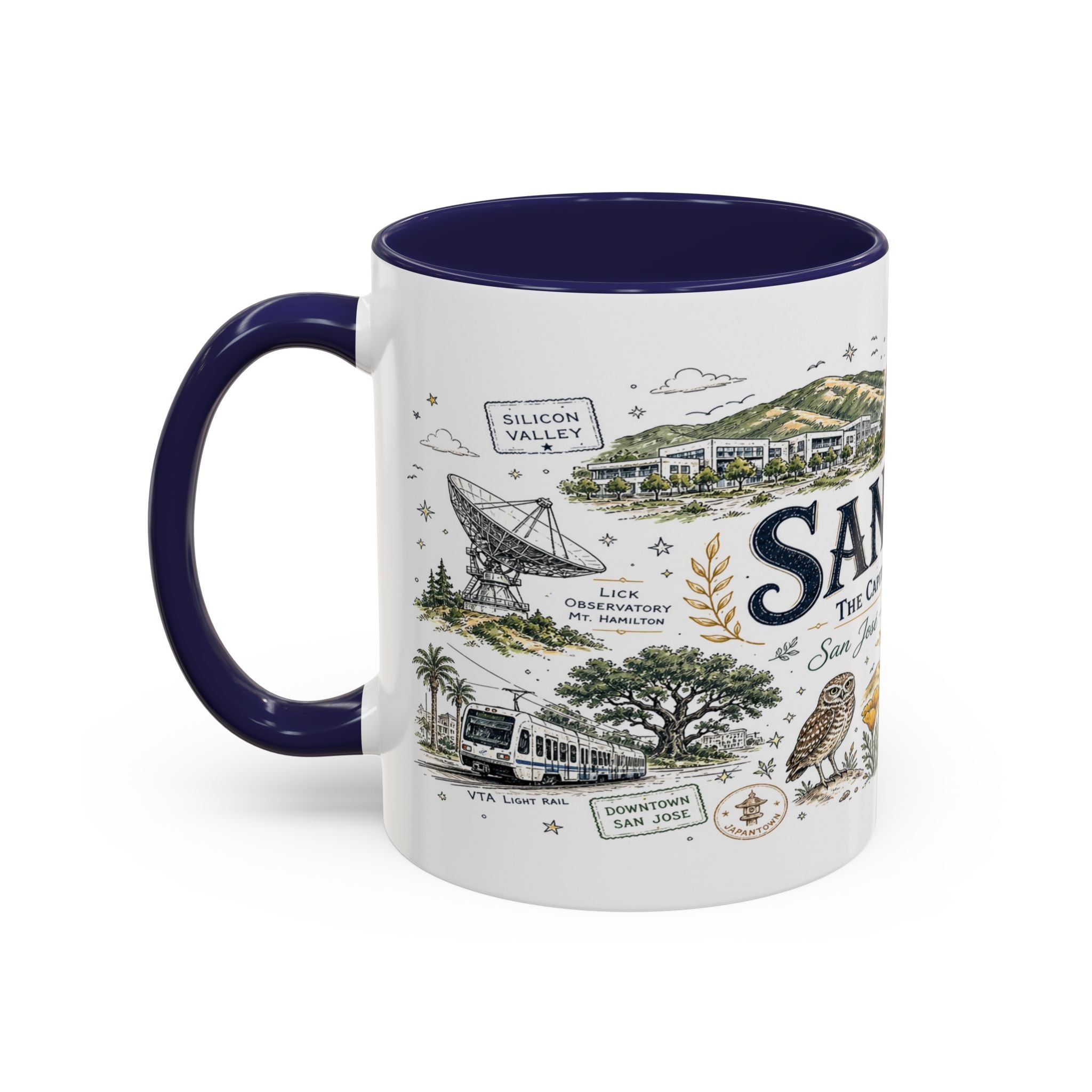 San Jose Coffee Mug | California Souvenir City Gift | Accent Color Ceramic 11oz 15oz