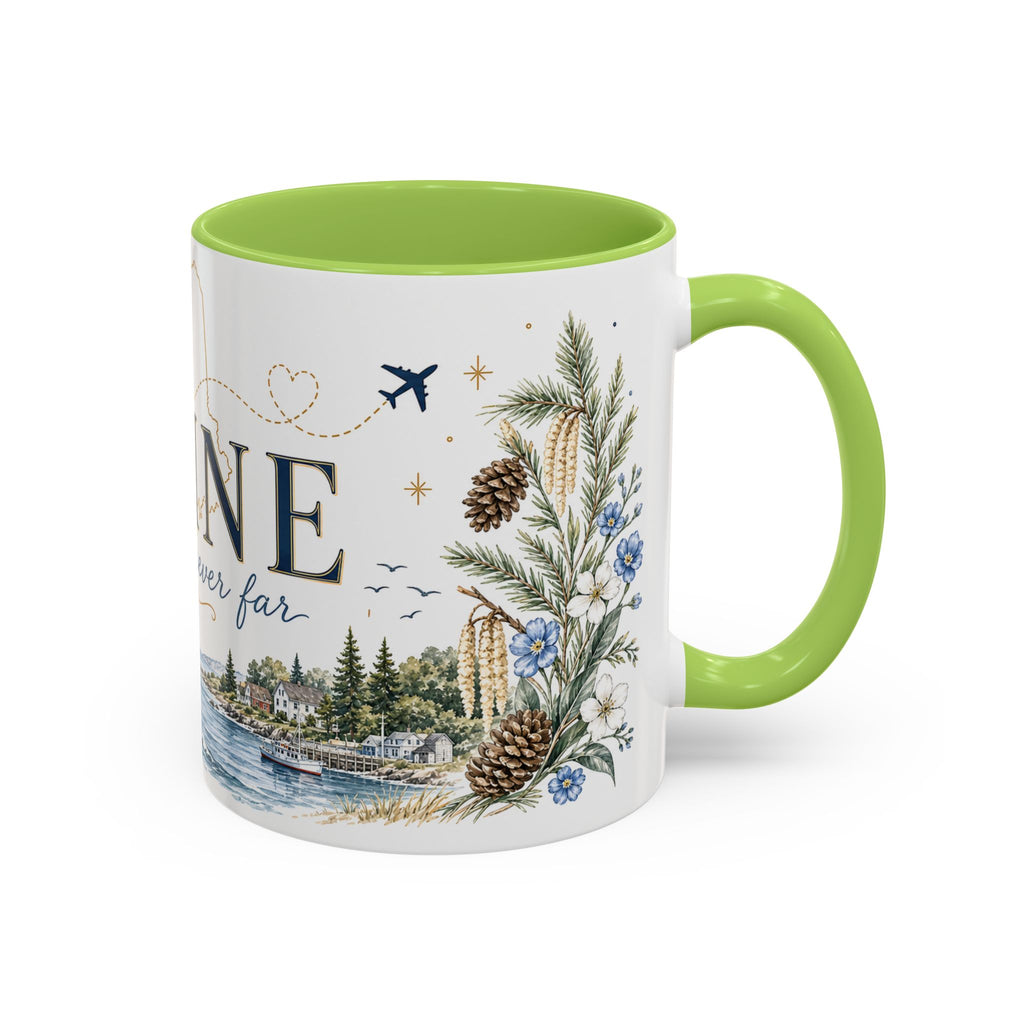 Maine State Mug | Moving Away, Long Distance Friendship Gift | 11oz 15oz Accent Mug