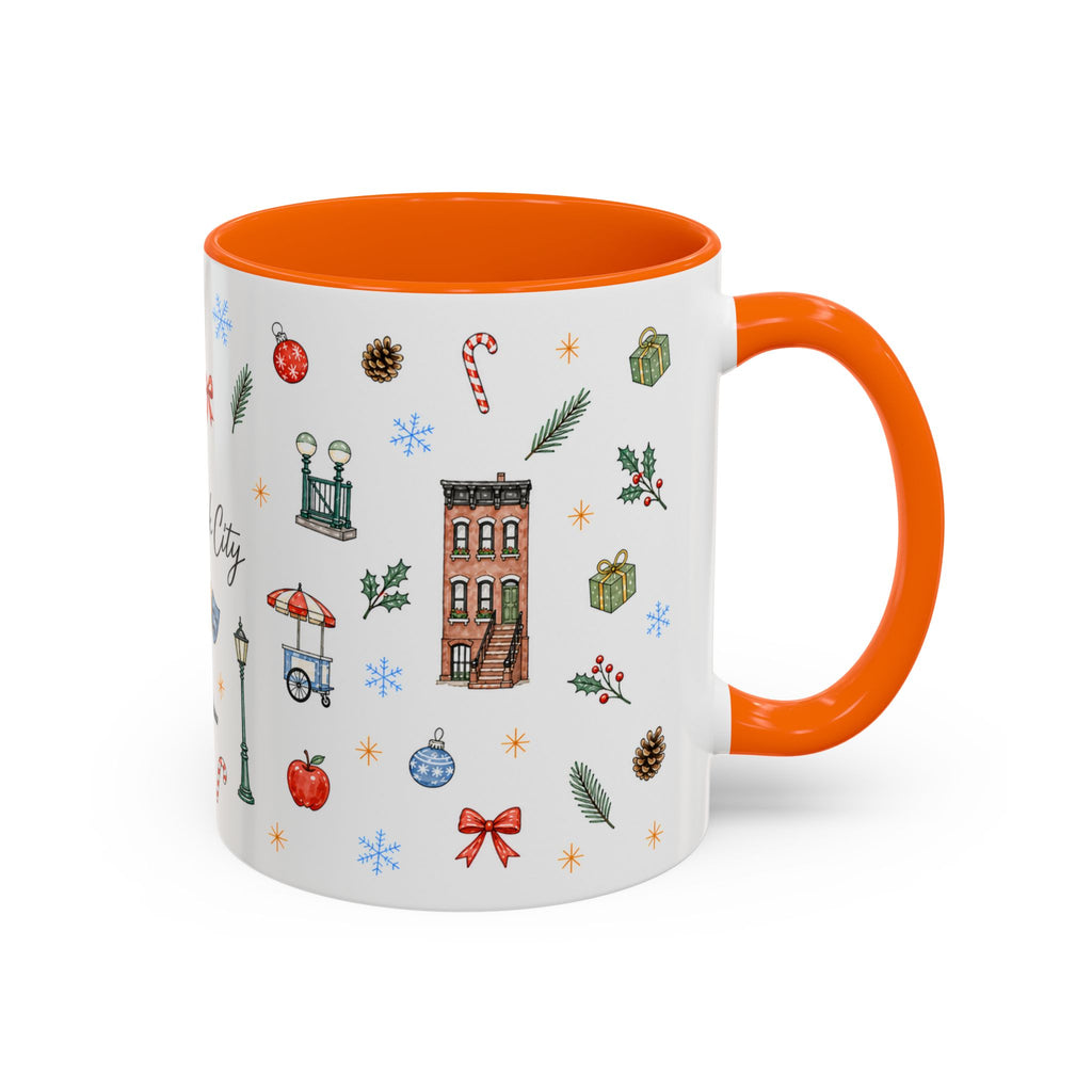 New York City Christmas Mug | Watercolor City Souvenir | Ceramic Coffee Cup