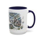 Rhine Valley Mug, Germany Travel Souvenir, Bucket List Gift, Accent Ceramic Coffee Mug 11oz 15oz