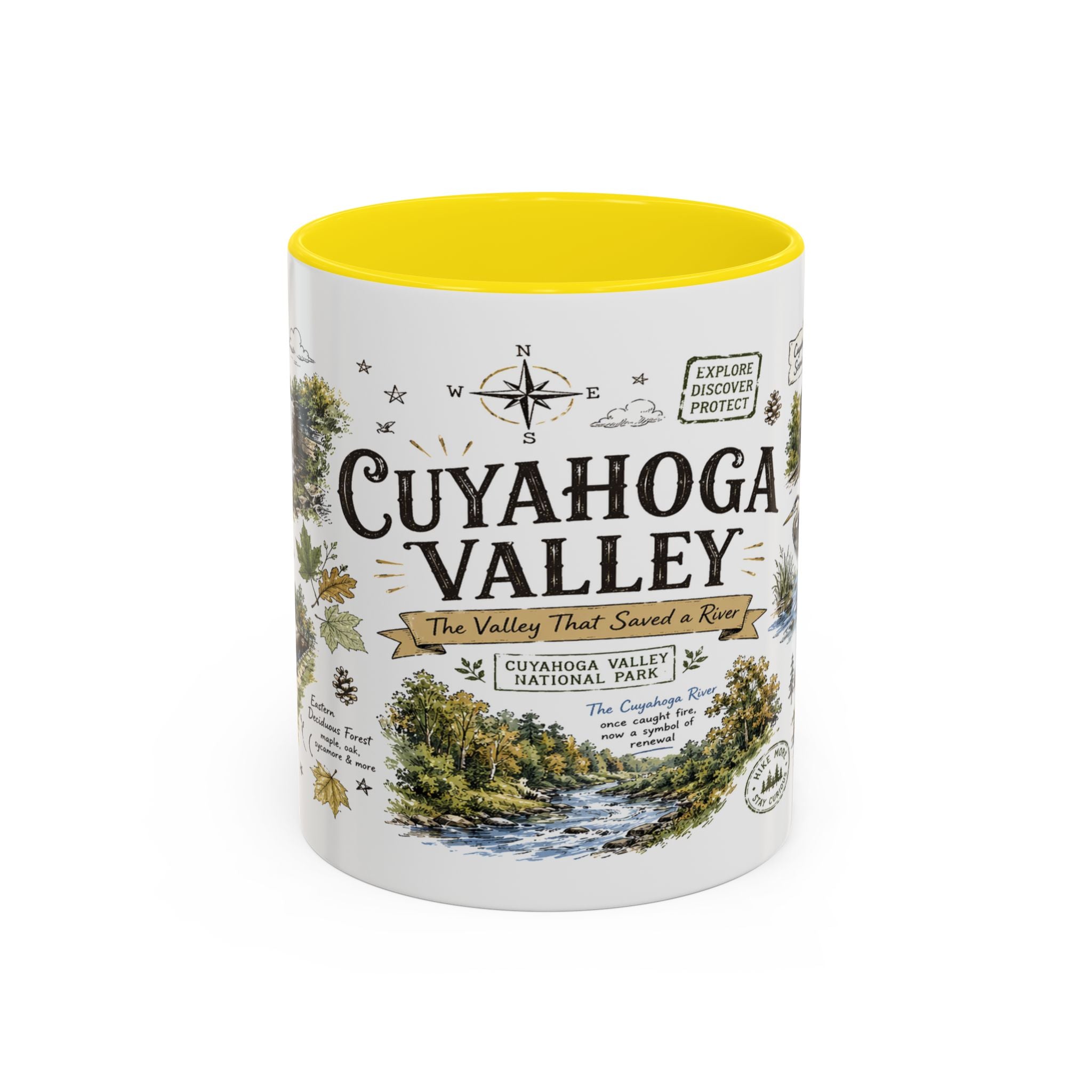 Cuyahoga Valley National Park Coffee Mug | Ohio River Valley Waterfall Gift | Accent Color Ceramic 11oz 15oz