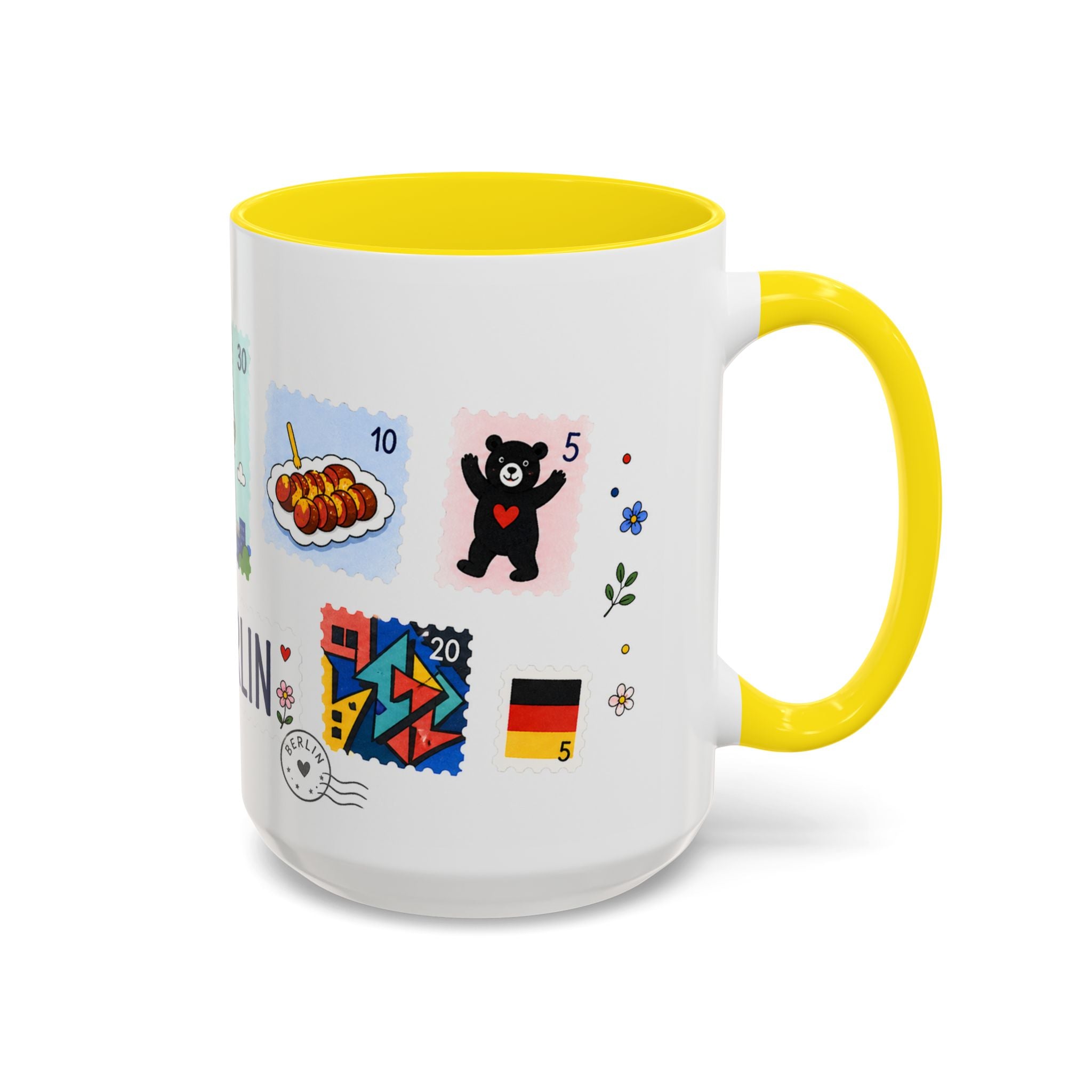 Berlin Coffee Mug | Postage Stamp Collage Mug | Travel Souvenir Accent Cup 11oz 15oz